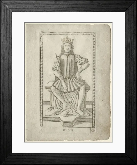 Framed Print : The King (from the Tarocchi, series E: Conditions of Man, #8), before 1467. Creator Framed Print : The King (from the Tarocchi, series E: Conditions of Man, #8), before 1467. Creator