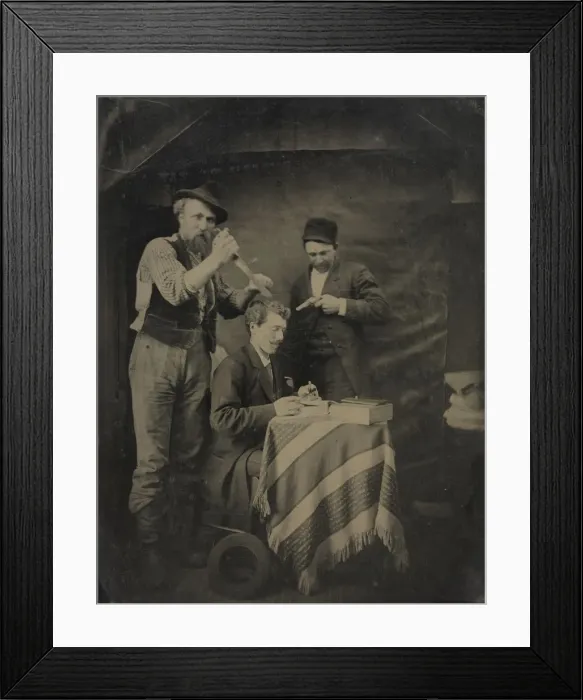 Framed Print : The Hold-Up, 1880s. Creator: Unidentified Photographer Framed Print : The Hold-Up, 1880s. Creator: Unidentified Photographer