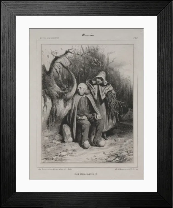 Framed Print : The Invalid, 1835. Creator: Honore Daumier (French, 1808-1879); Aubert Framed Print : The Invalid, 1835. Creator: Honore Daumier (French, 1808-1879); Aubert