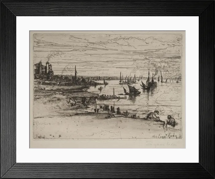 Framed Print : The Inn, Purfleet, 1869. Creator: Francis Seymour Haden (British, 1818-1910) Framed Print : The Inn, Purfleet, 1869. Creator: Francis Seymour Haden (British, 1818-1910)