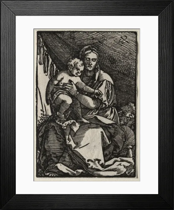 Framed Print : The Holy Family under a Tent. Creator: Hans Sebald Beham (German, 1500-1550) Framed Print : The Holy Family under a Tent. Creator: Hans Sebald Beham (German, 1500-1550)