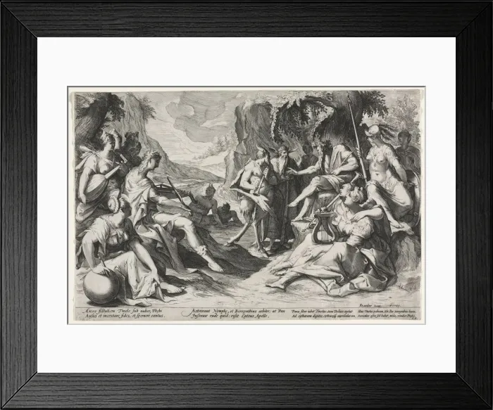 Framed Print : The Judgment of Midas, 1589. Creator: Nicolaes Clock (Dutch) Framed Print : The Judgment of Midas, 1589. Creator: Nicolaes Clock (Dutch)