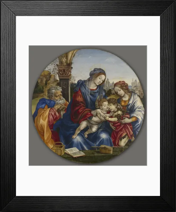 Framed Print : The Holy Family with Saint John the Baptist and Saint Margaret, c. 1495. Creator: Filippino Lippi Framed Print : The Holy Family with Saint John the Baptist and Saint Margaret, c. 1495. Creator: Filippino Lippi