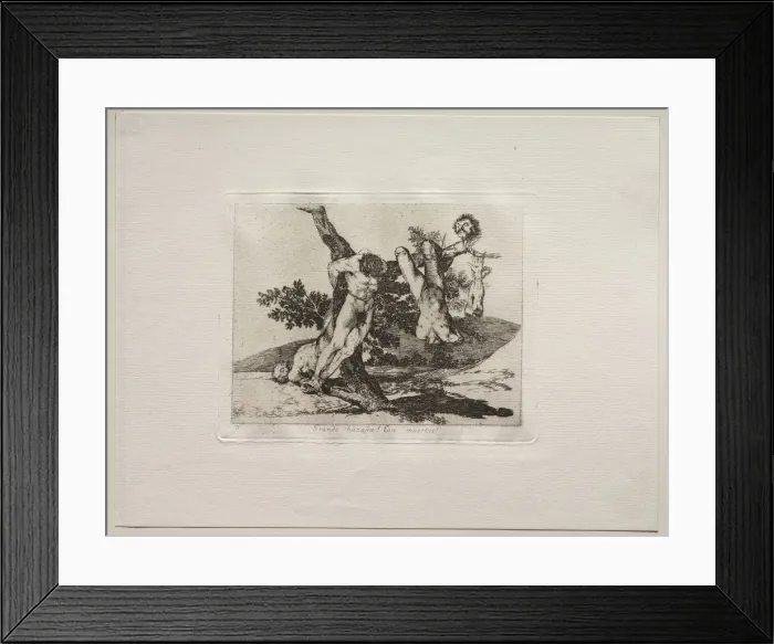 Framed Print : The Horrors of War: An Heroic Feat! With Dead Men!. Creator: Francisco de Goya (Spanish Framed Print : The Horrors of War: An Heroic Feat! With Dead Men!. Creator: Francisco de Goya (Spanish