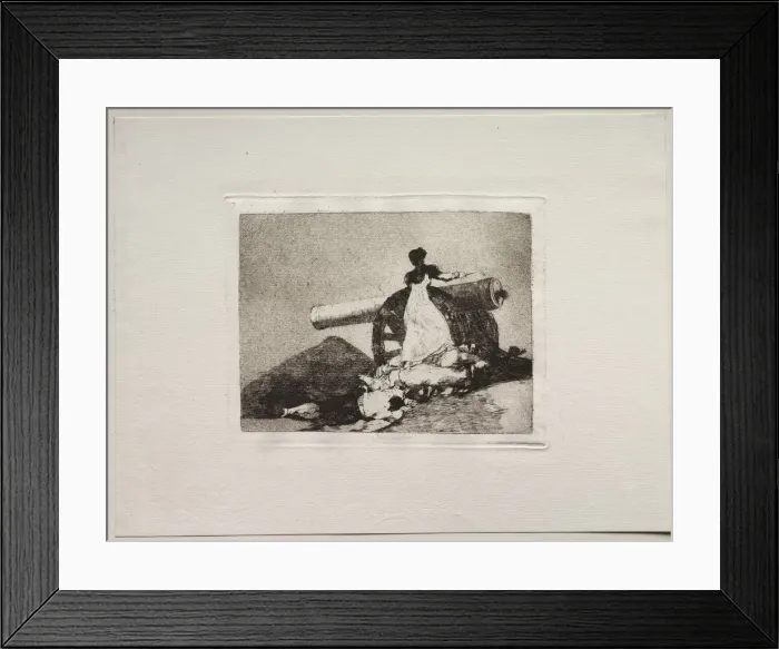 Framed Print : The Horrors of War: What Courage!. Creator: Francisco de Goya (Spanish, 1746-1828)