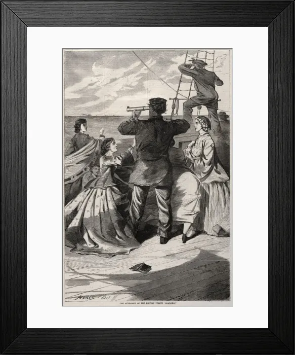 Framed Print : The Approach of the British Pirate Alabama, 1863. Creator: Winslow Homer (American Framed Print : The Approach of the British Pirate Alabama, 1863. Creator: Winslow Homer (American