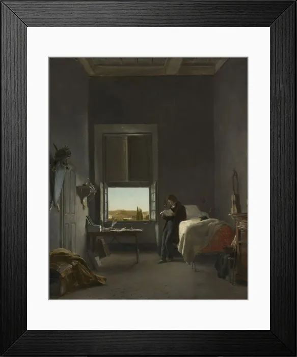 Framed Print : The Artist in His Room at the Villa Medici, Rome, 1817. Creator: Leon Cogniet (French Framed Print : The Artist in His Room at the Villa Medici, Rome, 1817. Creator: Leon Cogniet (French