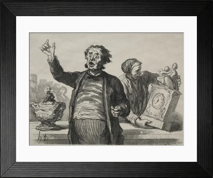 Framed Print : The Auction Room: The Town Crier. Creator: Honore Daumier (French, 1808-1879) Framed Print : The Auction Room: The Town Crier. Creator: Honore Daumier (French, 1808-1879)