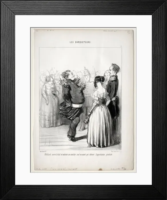 Framed Print : The Banqueters, plate 5: Rifolard opens the ball, 1848. Creator: Honore Daumier (French Framed Print : The Banqueters, plate 5: Rifolard opens the ball, 1848. Creator: Honore Daumier (French