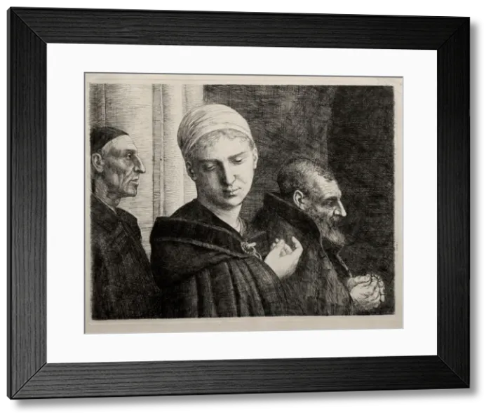 Framed Print : The Baptism, 1870. Creator: Alphonse Legros (French, 1837-1911) Framed Print : The Baptism, 1870. Creator: Alphonse Legros (French, 1837-1911)