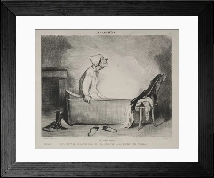 Framed Print : The Bathers, plate 12: The Hot Bath, 28 October 1839. Creator: Honore Daumier (French Framed Print : The Bathers, plate 12: The Hot Bath, 28 October 1839. Creator: Honore Daumier (French