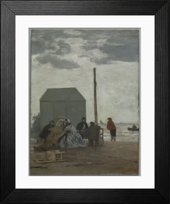 Framed Print : The Beach at Deauville, 1864. Creator: Eugene Boudin (French, 1824-1898) Framed Print : The Beach at Deauville, 1864. Creator: Eugene Boudin (French, 1824-1898)