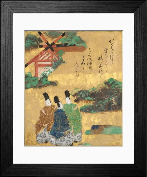 Framed Print : The Beach at Sumiyoshi from the Tales of Ise ( Ise Monogatari ), 1600-1640 Framed Print : The Beach at Sumiyoshi from the Tales of Ise ( Ise Monogatari ), 1600-1640