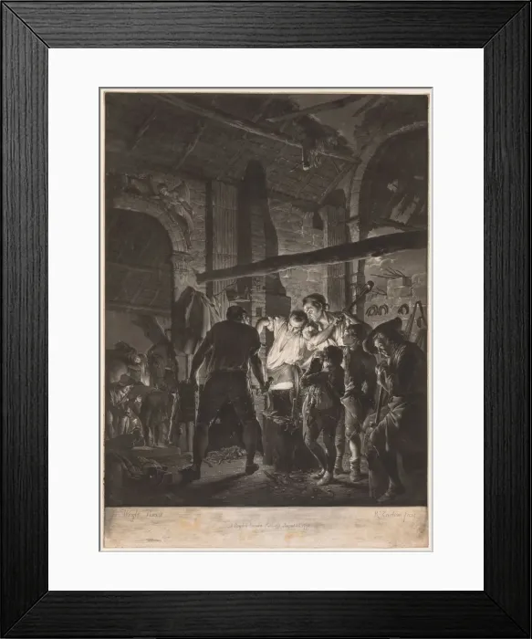 Framed Print : The Blacksmith, 1771. Creator: Richard Earlom (British, 1743-1822) Framed Print : The Blacksmith, 1771. Creator: Richard Earlom (British, 1743-1822)