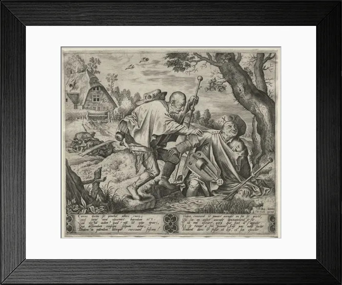 Framed Print : The Blind Leading the Blind. Creator: Pieter van der Heyden (Netherlandish, c. 1530-c