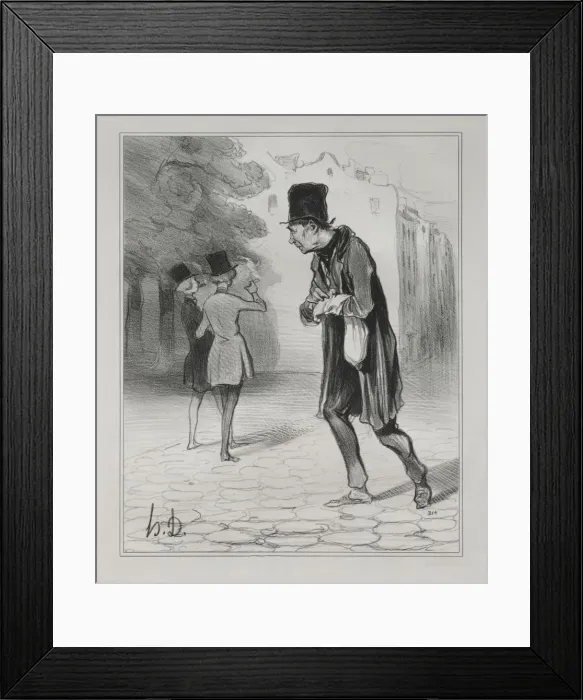 Framed Print : The Bohemians of Paris, plate 4: The Collector of Cigar Stubs, 5 December 1841. Creator Framed Print : The Bohemians of Paris, plate 4: The Collector of Cigar Stubs, 5 December 1841. Creator