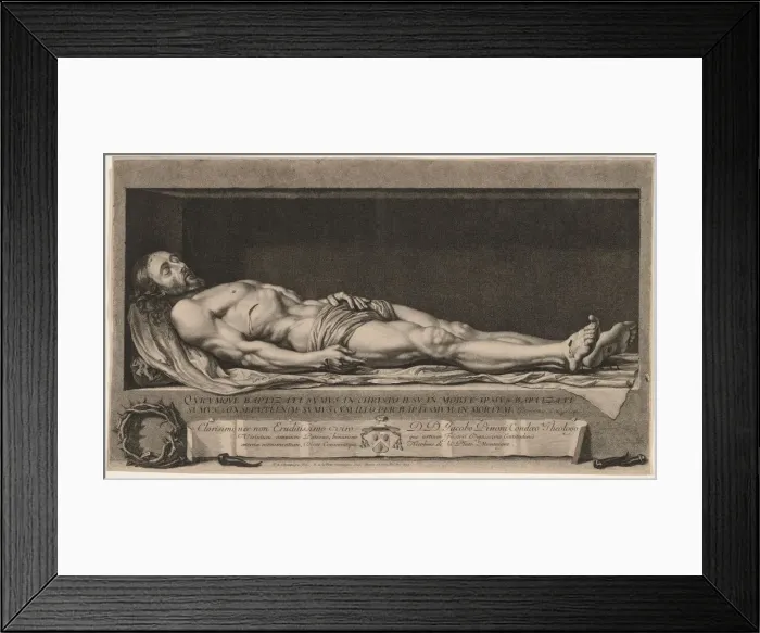Framed Print : The Body of Christ in the Sepulchre, 1654. Creator: Nicolas de Platte-Montagne (French, 1631-1706) Framed Print : The Body of Christ in the Sepulchre, 1654. Creator: Nicolas de Platte-Montagne (French, 1631-1706)