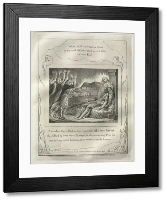 Framed Print : The Book of Job: No. 7, And When they had lifted up their eyes afar off and knew him not Framed Print : The Book of Job: No. 7, And When they had lifted up their eyes afar off and knew him not
