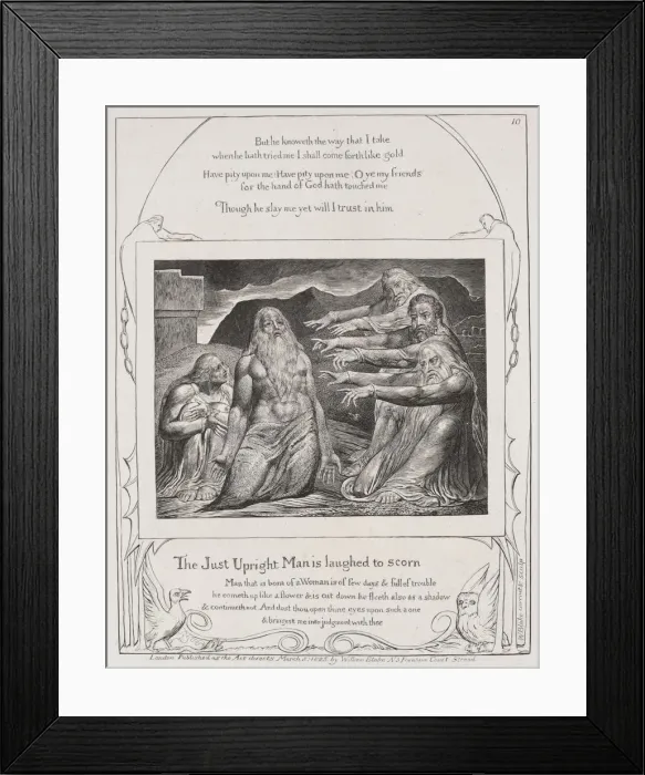 Framed Print : The Book of Job: Pl. 10, The just upright man is laughted to scorn, 1825. Creator Framed Print : The Book of Job: Pl. 10, The just upright man is laughted to scorn, 1825. Creator