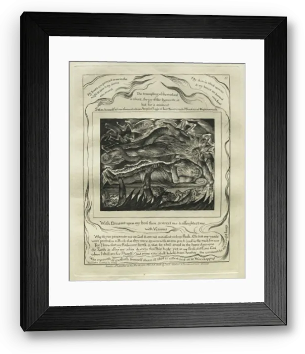 Framed Print : The Book of Job: Pl. 11, With Dreams upon my bed thou scarest me and affrightest me Framed Print : The Book of Job: Pl. 11, With Dreams upon my bed thou scarest me and affrightest me