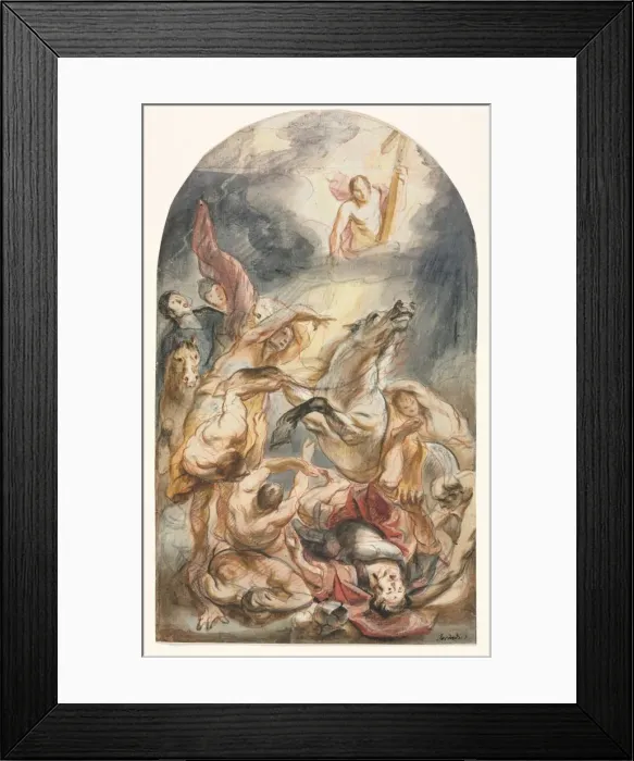 Framed Print : The Conversion of Saul with Christ and the Cross, c. 1645-1647. Creator: Jacob Jordaens (Flemish Framed Print : The Conversion of Saul with Christ and the Cross, c. 1645-1647. Creator: Jacob Jordaens (Flemish