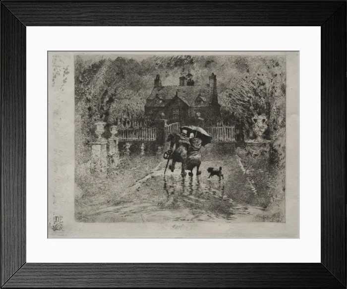 Framed Print : The Country Neighbors, 1879-1880. Creator: Felix Hilaire Buhot (French, 1847-1898) Framed Print : The Country Neighbors, 1879-1880. Creator: Felix Hilaire Buhot (French, 1847-1898)