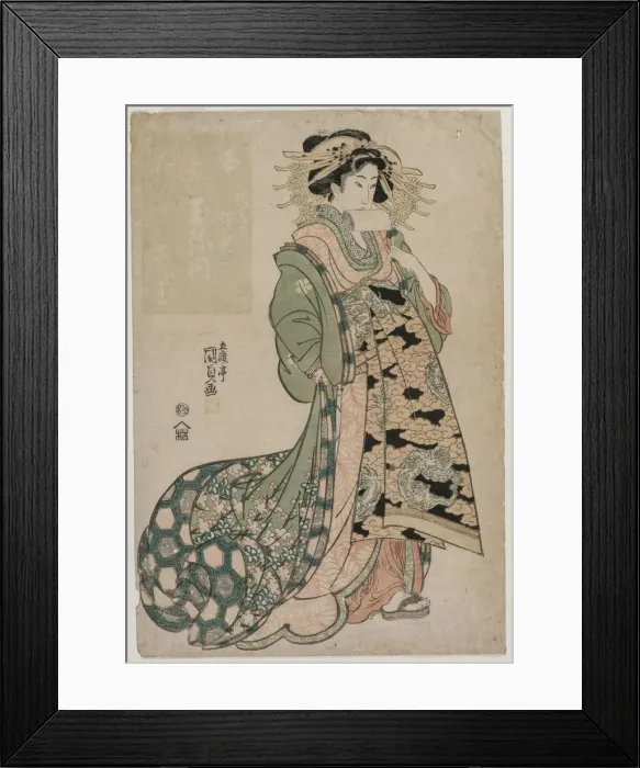Framed Print : The Courtesan Shiratama of the Tamaya, c. early 1810s. Creator: Utagawa Kunisada (Japanese Framed Print : The Courtesan Shiratama of the Tamaya, c. early 1810s. Creator: Utagawa Kunisada (Japanese
