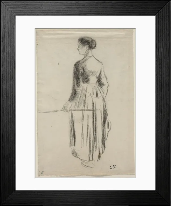 Framed Print : The Cowherdess, Eragny, 1886. Creator: Camille Pissarro (French, 1830-1903) Framed Print : The Cowherdess, Eragny, 1886. Creator: Camille Pissarro (French, 1830-1903)