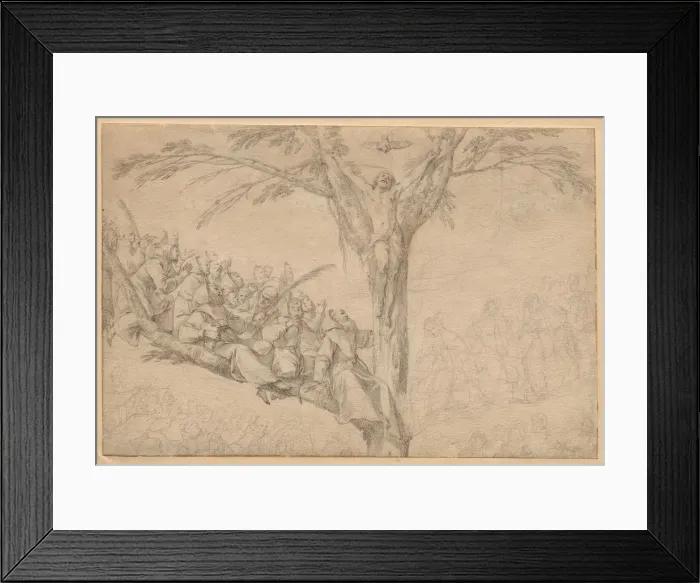 Framed Print : The Crucified Christ as the Tree of Life with Monks and Nuns, c Framed Print : The Crucified Christ as the Tree of Life with Monks and Nuns, c