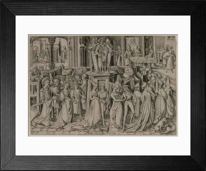 Framed Print : The Dance at the Court of Herod, c. 1500. Creator: Israhel van Meckenem (German, c Framed Print : The Dance at the Court of Herod, c. 1500. Creator: Israhel van Meckenem (German, c