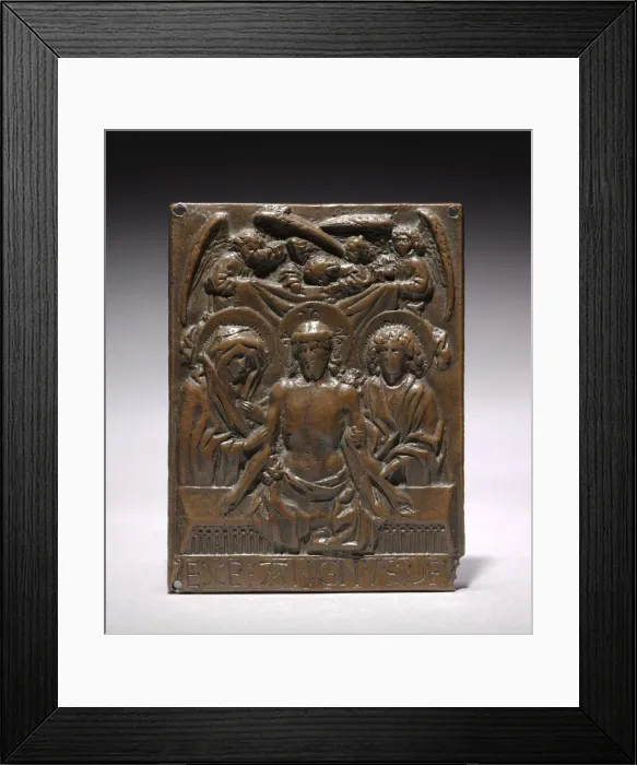 Framed Print : The Dead Christ Supported by the Virgin Mary and Saint John, 1427-1467. Creator: Hans Multscher Framed Print : The Dead Christ Supported by the Virgin Mary and Saint John, 1427-1467. Creator: Hans Multscher