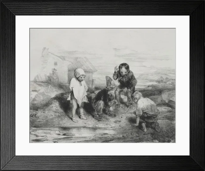 Framed Print : The Deciding Throw. Creator: Alexandre-Gabriel Decamps (French, 1803-1860) Framed Print : The Deciding Throw. Creator: Alexandre-Gabriel Decamps (French, 1803-1860)