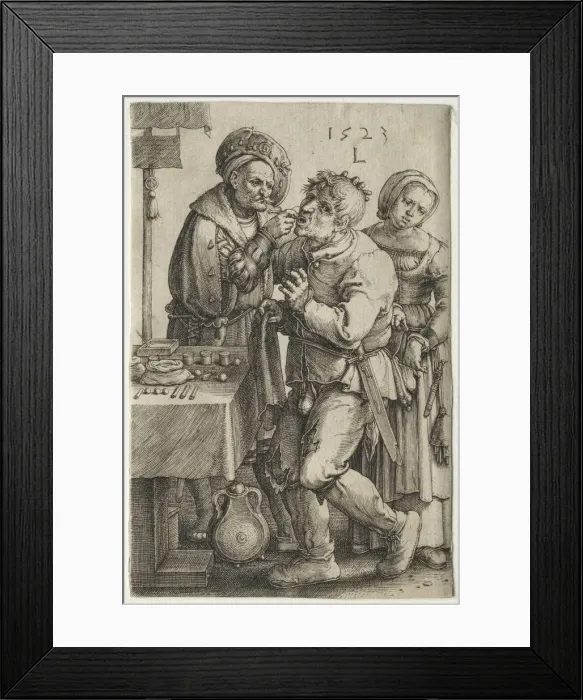 Framed Print : The Dentist, 1523. Creator: Lucas van Leyden (Dutch, 1494-1533) Framed Print : The Dentist, 1523. Creator: Lucas van Leyden (Dutch, 1494-1533)