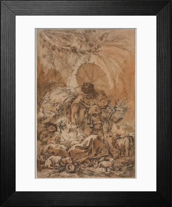 Framed Print : The Departure of Jacob, c. 1755. Creator: Francois Boucher (French, 1703-1770) Framed Print : The Departure of Jacob, c. 1755. Creator: Francois Boucher (French, 1703-1770)