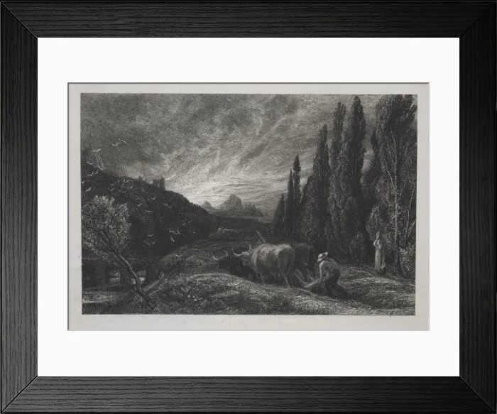 Framed Print : The Early Plowman, before 1861. Creator: Samuel Palmer (British, 1805-1881) Framed Print : The Early Plowman, before 1861. Creator: Samuel Palmer (British, 1805-1881)