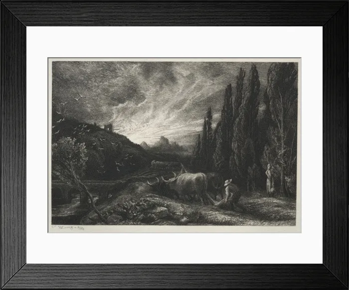 Framed Print : The Early Plowman, before 1861. Creator: Samuel Palmer (British, 1805-1881) Framed Print : The Early Plowman, before 1861. Creator: Samuel Palmer (British, 1805-1881)