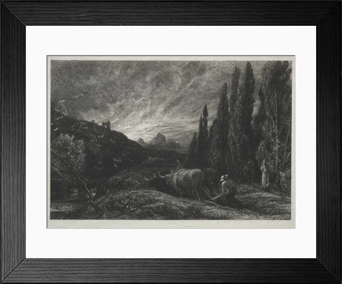 Framed Print : The Early Plowman. Creator: Samuel Palmer (British, 1805-1881) Framed Print : The Early Plowman. Creator: Samuel Palmer (British, 1805-1881)