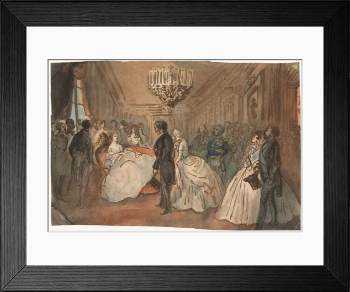 Framed Print : The Empress Eugenie Receiving the Diplomatic Corps after the Birth of the Imperial Prince, 1800s Framed Print : The Empress Eugenie Receiving the Diplomatic Corps after the Birth of the Imperial Prince, 1800s