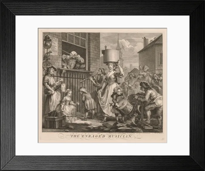 Framed Print : The Enraged Musician, 1741. Creator: William Hogarth (British, 1697-1764) Framed Print : The Enraged Musician, 1741. Creator: William Hogarth (British, 1697-1764)