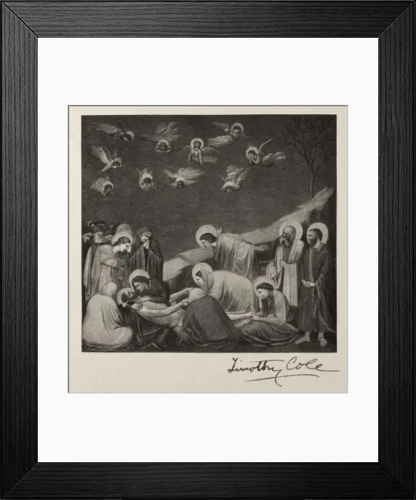 Framed Print : The Entombment, 1887. Creator: Timothy Cole (American, 1852-1931) Framed Print : The Entombment, 1887. Creator: Timothy Cole (American, 1852-1931)