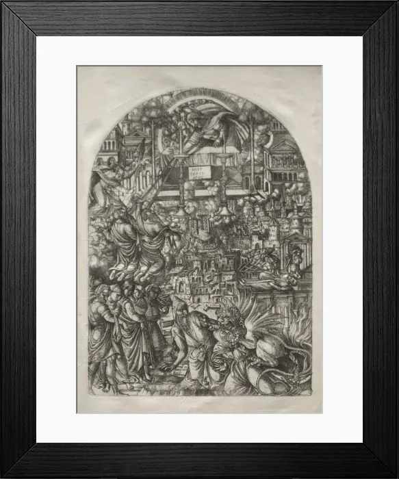 Framed Print : The Apocalypse: The Measurement of the Temple, 1546-1556. Creator: Jean Duvet (French, 1485-1561) Framed Print : The Apocalypse: The Measurement of the Temple, 1546-1556. Creator: Jean Duvet (French, 1485-1561)