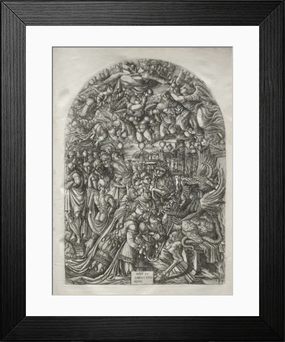 Framed Print : The Apocalypse: The Woman Clothed with the Sun, 1546-1556. Creator: Jean Duvet (French, 1485-1561) Framed Print : The Apocalypse: The Woman Clothed with the Sun, 1546-1556. Creator: Jean Duvet (French, 1485-1561)