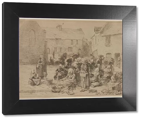 The Apple Market at Landerneau, 1878. Creator: Leon Augustin Lhermitte (French, 1844-1925)