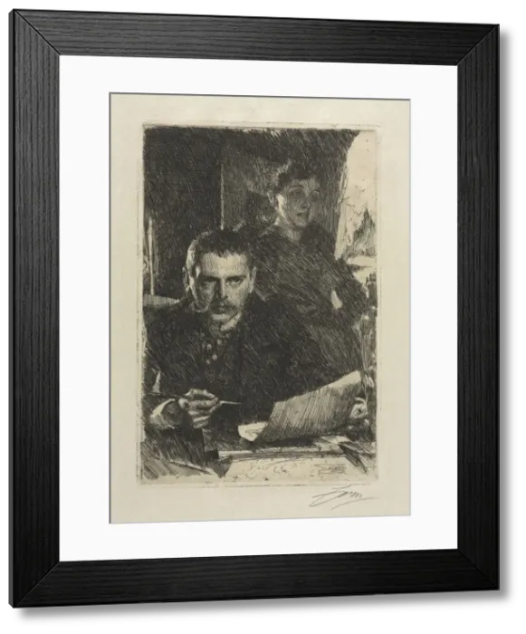 Framed Print : The Artist and His Wife, 1890. Creator: Anders Zorn (Swedish, 1860-1920) Framed Print : The Artist and His Wife, 1890. Creator: Anders Zorn (Swedish, 1860-1920)