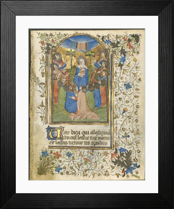 Framed Print : The Ascension: Leaf from a Book of Hours (4 of 6 Excised Leaves), c. 1420-30. Creator