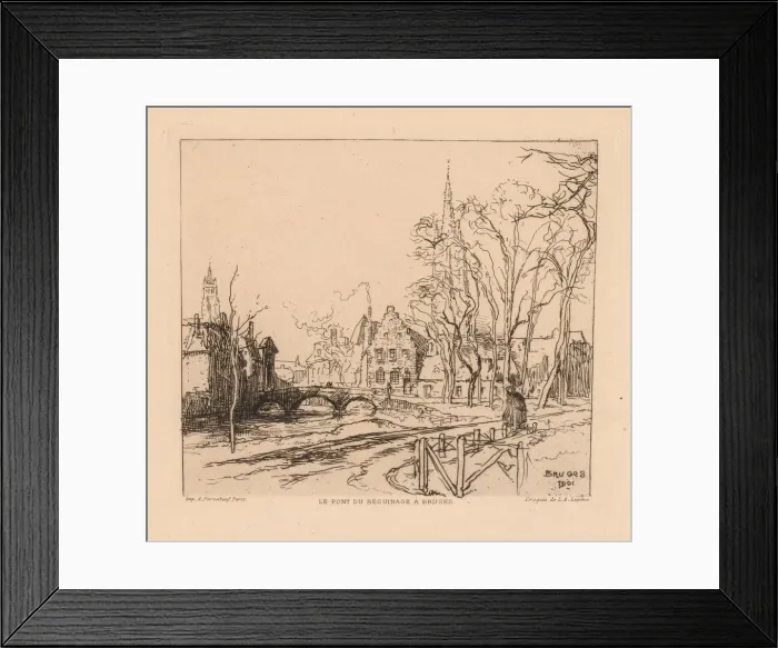 Framed Print : The Beguinage Bridge in Bruges (La Pont du Beguinage a Bruges), 1901. Creator Framed Print : The Beguinage Bridge in Bruges (La Pont du Beguinage a Bruges), 1901. Creator