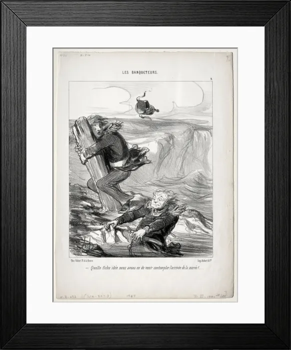 Framed Print : The Banqueters, plate 9: What a pitiful idea we have... 1849. Creator: Honore Daumier Framed Print : The Banqueters, plate 9: What a pitiful idea we have... 1849. Creator: Honore Daumier