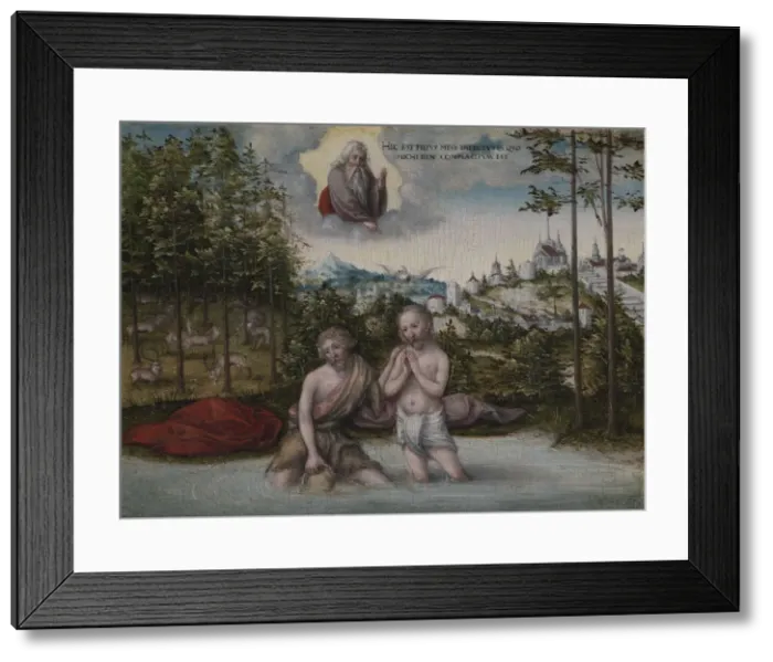 Framed Print : The Baptism of Christ, 1530s. Creator: Lucas Cranach (German, 1472-1553) Framed Print : The Baptism of Christ, 1530s. Creator: Lucas Cranach (German, 1472-1553)