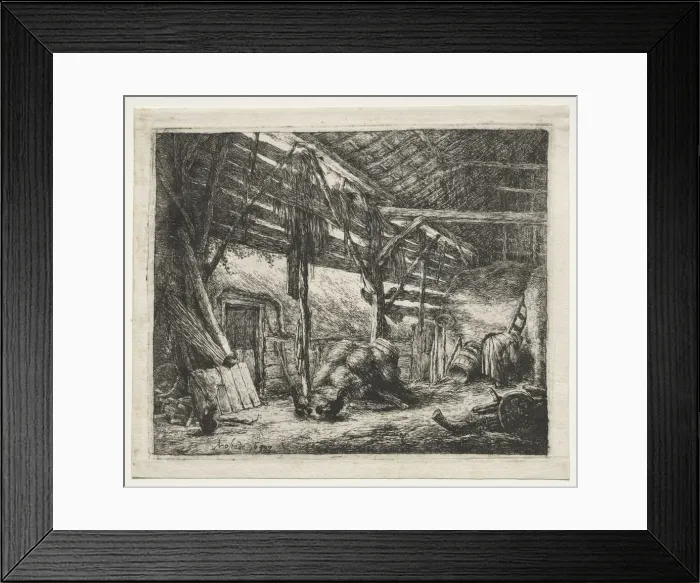 Framed Print : The Barn, 1647. Creator: Adriaen van Ostade (Dutch, 1610-1684) Framed Print : The Barn, 1647. Creator: Adriaen van Ostade (Dutch, 1610-1684)