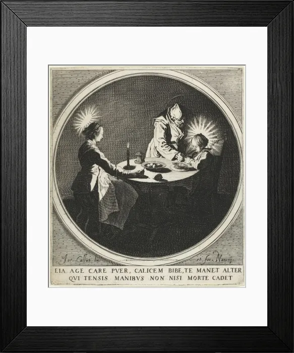 Framed Print : The Blessing (Le Benedicite) also known as The Holy Family at Table, 1628 Framed Print : The Blessing (Le Benedicite) also known as The Holy Family at Table, 1628